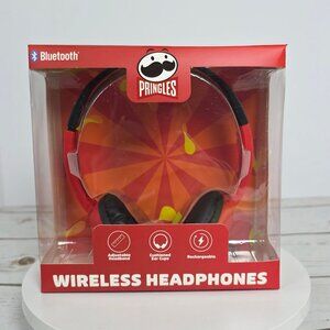 Pringles Wireless Bluetooth Headphones Red With Adjustable Headband & Cushioned